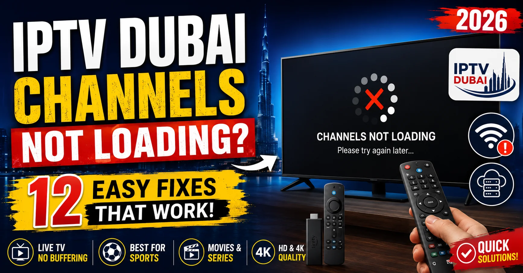 IPTV Dubai Channels Not Loading? 12 Easy Fixes That Work (2026)