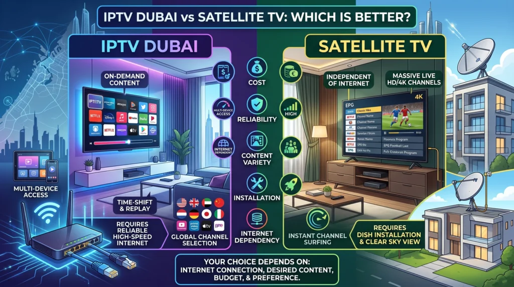 IPTV Dubai vs Satellite